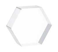 FINGERINSPIRE Bloc D'Affichage Polygone Acrylique Transparent Poli, 7,7X6,7X2,5cm Bases D'Affichage Hexagonales Hautes Transparentes pour Accessoires de Photographie Maison Objets de Collection