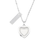 FINGERINSPIRE Collier Commémoratif Cœur pour Cendres 55cm Long Chaîne Bijou Crémation Couleur Acier Inoxydable Avec Pendentif Cœur Verre Urne Souvenir Acier Inoxydable pour la Mémoire Des Êtres Chers