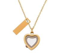 FINGERINSPIRE Collier Commémoratif Cœur pour Cendres 55cm Long Chaîne Bijou Crémation Couleur Or Avec Pendentif Cœur en Verre Urne Souvenir Acier Inoxydable pour Mémoire Souvenir Des Êtres Chers