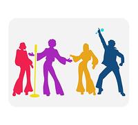 FINGERINSPIRE Disco Dancer Pochoir 21x29.7 cm Réutilisable Disco Band Dessin évider Pochoir DIY Artisanat Hip Hop Musique Peinture Modèle Musique Thème Pochoir pour Peinture Sur Bois, Mur et Meubles