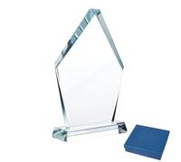FINGERINSPIRE Flan Sublimation Cristal 11,5x3,6x17,5cm Plaque en Verre Forme Irrégulière pour Sublimation Set Unique Plaque Récompense Cristal Cadre Photo Trophée et Souvenir pour Projets DIY