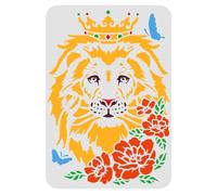 FINGERINSPIRE Gabarit de pochoir tête de lion, 29,7 x 21 cm Grand chat africain Animal sauvage Pochoir de peinture réutilisable pour peinture sur bois, meubles, murs, travaux manuels, papier et tissu