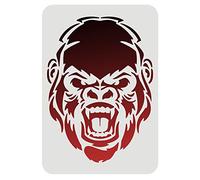 FINGERINSPIRE Gorilla Pochoir 29,7 X 21 cm Tête de Gorille en Plastique Peinture Pochoir Animaux Tête Motif Pochoirs Réutilisable Pet Friend Pochoirs pour Peinture