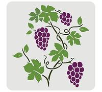 FINGERINSPIRE Grapevine Pochoir 30x30cm Petit Grape Wall Stencil Gabarit Classique Grape Vine Bordure Pochoirs Réutilisable Grapevine Décoration Murale Pochoir pour Peinture sur Plancher de Bois Mur