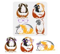 FINGERINSPIRE Guinea Pig Stencil 30x30cm 4 Poses Guinea Pig Stencil Standing Guinea Pig Stencil Lying Guinea Pig Stencil Sitting Guinea Pig Templates for Wall Tiles Floor Paper Furniture Wood