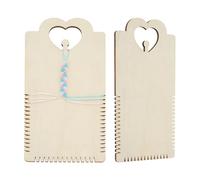 FINGERINSPIRE Kit de Fabrication de Bracelets D'Amitié en Bois Contreplaqué 2 Pcs Outil de Fabrication Bracelets Corde Blanche Antique 24x12cm Rectangle Avec Disque Tressage Forme Cœur pour Débutants