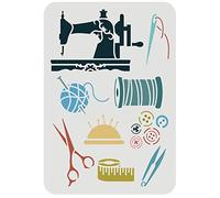 FINGERINSPIRE la machine à coudre FingerSpire pour la peinture 29.7x21cm Ciseaux réutilisables Twezers Couture Modèle de pochoir à aiguille pour les carreaux de tissu meuble décor en bois