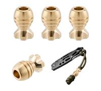 FINGERINSPIRE Lot de 4 perles paracorde à grand trou de 20 x 13 mm, couleur brute, mini bombes avec rainures d'anneau, perles d'espacement en métal EDC pour cordon EDC, pendentif, loisirs créatifs
