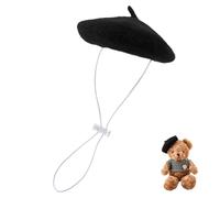 FINGERINSPIRE Mini Béret pour Poupée 13cm Béret Mini en Tissu Noir Petit Bérets pour Costume de Poupée Bérets Miniature pour Artisanat DIY de Petits Chapeaux Habillage Décor Maison Miniature