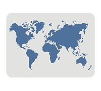FINGERINSPIRE Modèle de Pochoir de Carte du Monde 29,7x21cm Réutilisable - Pour Peinture Sur Bois, Mur et Intérieur