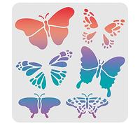 FINGERINSPIRE Modèle de Pochoirs Papillon 30X30cm Pochoirs de Peinture de Dessin de Papillon en Plastique Pochoirs Réutilisables Carrés pour la Peinture sur Bois, Sol, Mur et Carrelage