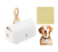FINGERINSPIRE Oreillers pour Porteur D'Alliances pour Collier de Chien Boîte à Oreiller en Simili Cuir pour Alliances Étui de Rangement pour Alliance Blanc Avec Fermoirs en Alliage et Autocollants PVC