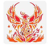 FINGERINSPIRE Phoenix Pochoir 30x30 cm Réutilisable Firebird Dessin Pochoir DIY Art Phoenix Oiseau Décoration Modèle Animal Pochoir pour Peinture Sur Bois, Mur, Papier et Meubles