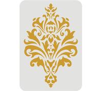 FINGERINSPIRE Pochoir Damassé 29,7 x 21 cm Pochoir Mural Damassé Réutilisable PochoirS Floral Damassés pour Peinture Pochoirs à Motifs Floraux pour Peinture Sur Mur Meubles Bois et Papier