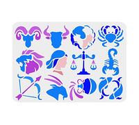 FINGERINSPIRE Pochoir de Dessin D'Horoscope 29.7X21cm Pochoir Réutilisable Des Douze Constellations Pochoir Des Symboles Du Zodiaque Pochoir D'Astrologie pour la Peinture sur Meubles, Murs, Papier