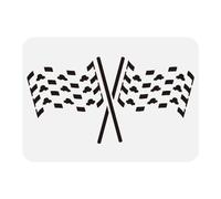 FINGERINSPIRE Pochoir de Drapeaux de Course 21X29.7cm Pet Race Drapeau à Damier Pochoirs de Peinture Drapeaux de Course de Voiture Dessin Grands Pochoirs Modèles de Décoration Murale Réutilisables