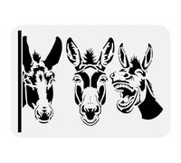 FINGERINSPIRE Pochoir de Mule 29.7X21cm 3 Poses Pochoir de Mule Pochoir de Visage de Mule Pochoir de Mule Furtivement Pochoir Mule Riant Modèles Mule Intéressants pour Muraux Papier Sol Meubles Bois