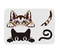FINGERINSPIRE Pochoir de peinture en forme de chat réutilisable - 29,7 x 21 cm - Motif chat mignon