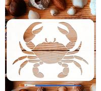 FINGERINSPIRE Pochoir de peinture en forme de crabe avec pinceau en plastique - 21,1 x 29,7 cm - Silhouette de crabe épais - Pochoir décoratif sur le thème des animaux de l'océan - Pochoir sur le