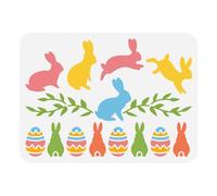 FINGERINSPIRE Pochoir de Peinture Lapin Crossing 21x29.7 cm Réutilisable Mignon Lapin Houblon Œufs de Pâques Modèle de Vigne Pochoir de Bordure de Lapin pour Peinture sur Bois Mur Tissu Meubles