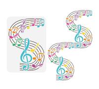 FINGERINSPIRE Pochoir de Peinture Musicale 21x29.7 cm Réutilisable Notes de Musique Modèle de Dessin DIY Pochoir de Portée Musicale Pochoir de Thème Musical pour Peinture sur Bois, Mur, Tissu, Meubles