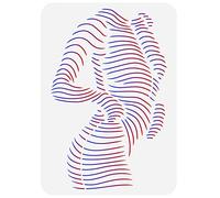 FINGERINSPIRE Pochoir de Peinture pour le Corps Humain 21x29.7 cm Modèle de Dessin au Trait Féminin Réutilisable Pochoir Décoratif pour la Peinture Sur Bois, Mur et Meubles