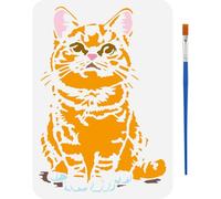 FINGERINSPIRE Pochoir de Peinture Réaliste de Chat Modèle Mignon pour Vêtements et Bois