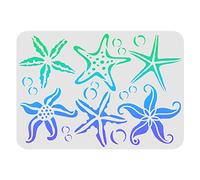 FINGERINSPIRE Pochoir étoile de mer 29,7 x 21 cm 8 modèles de dessin étoile de mer de style différent Pochoirs étoile de mer réutilisables Pochoirs créatures mer océan pour peinture sur sol en bois