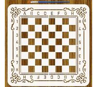 FINGERINSPIRE Pochoir Peinture Disque de Jeu avec Pinceau 30x30cm Réutilisable Modèle de Dessin Échiquier Plastique PET Pochoir Disque d'Échecs Chiffres et Lettres Modèle Thème Quotidien pour Décor
