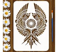 FINGERINSPIRE Pochoir Peinture Oiseau Artistique avec Pinceau 21x29.7 cm Réutilisable DIY Gabarit Dessin Motif Oiseau Fleur Plastique PET Gabarit Thème Animal pour Peinture sur Tissu Vêtements