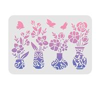 FINGERINSPIRE Pochoir pour vase de fleurs - 29,7 x 21,1 cm - Pochoirs pour peinture sur bois, sol, papier, mur et carrelage