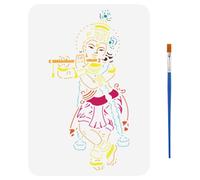 FINGERINSPIRE Pochoir Seigneur Shiva Avec Un Pinceau 21X29.7cm Grand Pochoir Dieu de L'Inde Pochoir de Peinture Seigneur Indien Pochoir Dessin Thème Divinité Indienne pour Carrelage Mural Sol Meubles