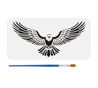 FINGERINSPIRE Pochoirs D'Aigles Volants Avec Un Pinceau 29.7x21cm Aigle Aux Ailes Déployées Pochoirs de Peinture Thèmes D'Animaux Réutilisables Modèle de Décoration pour Bois Mur Sol Meubles