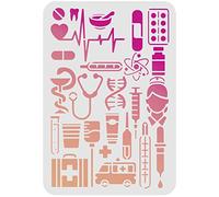 FINGERINSPIRE Pochoirs de Symboles médicaux 29.7x21cm pochoirs de décoration de la journée Internationale des infirmières Pochoir de Dessin de la journée de l'infirmière pour la Peinture