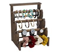FINGERINSPIRE Porte-Bracelet en Bois à 5 Niveaux Présentoir de Colliers Couleur Café Présentoirs pour Bijoux Organisateur pour Vente de Bijoux Bangle Montre Magasin Vitrine Stockage Maison Présentoir