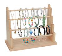 FINGERINSPIRE Présentoir à bracelet en Bois à 4 Niveaux pour Bijoux et Support de Rangement Blanc Navajo