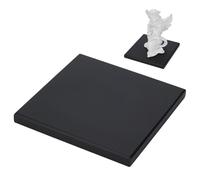 FINGERINSPIRE Présentoir Carré en Bois 20x20x1.85cm Style Minimaliste Noir Présentoir à Bijoux Plaques en Bois Gravables pour Loisirs Créatifs Présentoirs à Souvenirs Exposition Art Décoration Maison