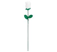 FINGERINSPIRE Rose Au Crochet Faite à la Main Rose Blanche Romantique Fleur Artificielle en Coton Tricoté avec Fil de Fer Rose Au Crochet pour Décor Mariage Cadeau de Saint-Valentin pour Petite Amie