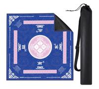 FINGERINSPIRE Tapis De Table Mahjong 840x840mm Points Cardinaux Carré Protection Table Caoutchouc Synthétique pour Salle Jeu Club Lounge Floral Vintage Dés Surface Jeu Antidérapant Avec Sac Rangement