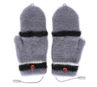 Fingerless Heated Gloves, USB Rechargeable Hand Warmer Mitten with Double Sided Heating Pad for Typing Gaming, Adjustable Palm Warmth for Arthritis Relief in Winter