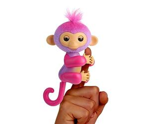 Fingerlings Bébé Singe interactif - Plus de 70 Sons et réactions - Réagit au Toucher - Charli (Violet)