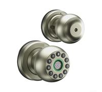 Fingerprint Serrure de porte ronde intérieure Keyless pour mot de passe | Déverrouillage double mode, empreinte digitale plus code, haute sécurité, montage facile, pour portes en bois