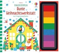 Fingerstempeln: Bunte Weihnachtswerkstatt: mit 7 Stempelfarben - es darf direkt ins Buch gestempelt werden - für Kinder ab 6 Jahren