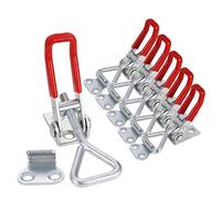 Fingertoys Lot de 6 loquets de serrage réglables à bascule, capacité de 100 kg, très résistants pour porte, coffre, couvercle de fumoir, loquet à libération rapide