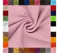 fingsi Stoffe Linus Tissu tubulaire en grosse maille Coupon Uni - Largeur du tuyau 27 cm - 95 % coton, 5 % élasthanne (09. vieux rose clair, 0,5 m)