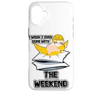 Fini avec Le W nd Paresseux déclaration Bureau collègue de Travail Coque pour iPhone 16 Plus