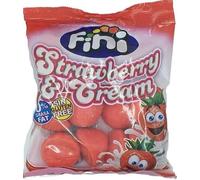 Fini Fraises à la Crème, Bonbons Gélifiés Goût Fraise et Crème, Sans Gluten, 100g, Lot de 3 Sachets