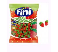 Fini Fresas Salvajes Gommes Fraises, Bonbons Gélifiés en Forme de Fraises, Sachet 1 kg