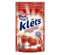 Fini Klets Chewing-gum Fraise en Peluches, Individuels, Pack de 3 Sachets de 39g, Pour les Enfants