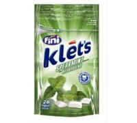Fini Klets Chewing-gum Menthe Verte, Format de Poche, 3 Sachets de 39g, Rafraîchissant